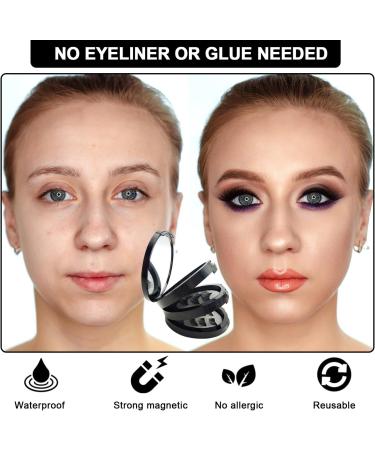 Movstriker Magnetic Eyelashes without Eyeliner Reusable 4 Pairs False Eyelashes Magnetic No Glue Natural Look 3D Effect Magnetic Lashes with Applicator Waterproof and Easy to Wear(Black) - Buy Online on GoSupps.com