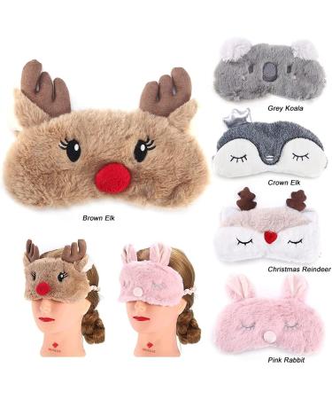 Koala Plush Sleeping Eye Mask - Cute Animal Design for Kids and Adults | Adjustable, Soft, and Elastic Eye Cover for Christmas, Winter, Travel - 5 Colors - Buy Online on GoSupps.com