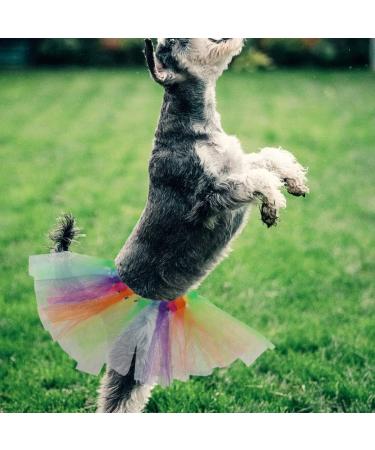 VILLCASE 1pc Pet Dog Rainbow Color Party Gauze Dress Beautiful Gauze Skirt Festive Mesh Tutu Skirt (Colorful)- Pet Dog Supplies - Buy Online on GoSupps.com