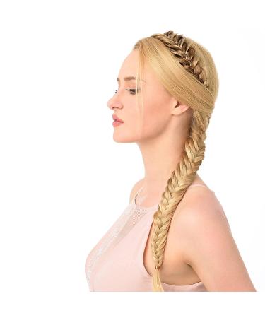 DIGUAN Messy Wide 2 Strands Synthetic Hair Braided Headband in Dark Brown - Classic Chunky Plaited Braids Hairpiece for Women and Girls - 62g/2.1 oz - Buy Online on GoSupps.com