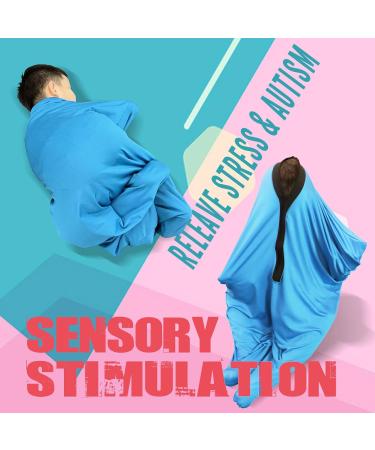SZSMART Sensory Body Sock for Kids 56"x28" Full-Body Wrap Stretchy Body Sox to Relieve Stress for Children with Autism Anxiet (Wathet L/140-160cm) L/140-160cm Skyblue - Buy Online on GoSupps.com