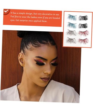 minkissy 3d Stickers 8 Pairs Fake Eyelashes Makeup Eye Stickers Cosplay Party Eyelashes Eye Lashes Extension Tools Thick Cross Eyelashes Puffy Stickers Lash Tool Halloween False Eyelash 3 - Buy Online on GoSupps.com