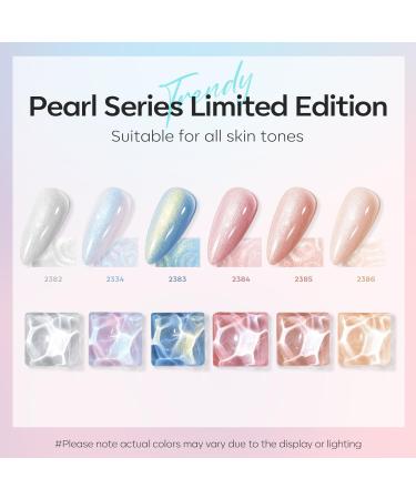 Modelones Pearl Gel Nail Polish 6 Colors Aurora Iridescent Shimmer White Silver Red Blue Mermaid Nail Drawing Gel Polish Soak Off Summer Gel Polish Swirl Shell Thread Effect DIY Manicure - Buy Online on GoSupps.com