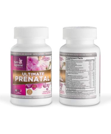 Nutri Supreme Ultimate Prenatal Vitamins 90 Veggie Capsules. 1 000 mcg Folate One Per Day Pregnancy Multivitamin with over 20 Essential Vitamins Mom and Baby Health Kosher 90 Day Supply - Buy Online on GoSupps.com