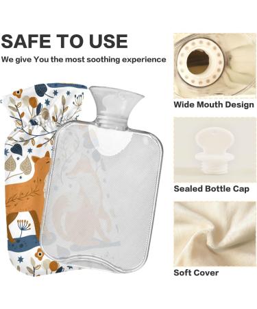 Oarencol Cute Fox Hot Water Bottle 2L - Transparent Pain Relief for Cramps & Comfort - Buy Online on GoSupps.com