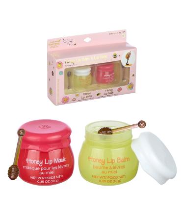 Expressions Honey Lip Balm & Lip Mask Set - 2pc Non-Toxic Lip Care Gift for Girls | Real Honey Jar with Dipper | Moisturizing Lip Gloss - Buy Online on GoSupps.com