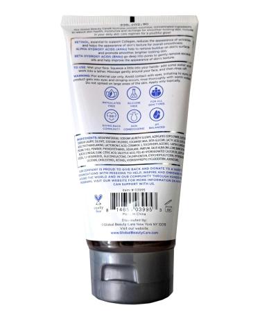 Global Beauty Care Detoxifying Facial Scrub - Exfoliate & Brighten with Retinol AHAs & BHAs - 5fl oz - Buy Online on GoSupps.com