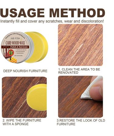 Furniture Wax | Healthy Safe Environmental Wood Cleaner - Wood Cleaner for Floor Tables Chairs Cabinets Restore Shiny Finish Bees Waxing Furniture Polish with Protective 150g+sponge - Buy Online on GoSupps.com