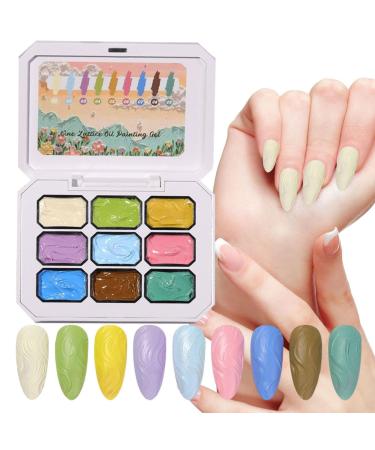 9-Color Stackable 3D Solid Gel Manicure Palette for French Tips Home Manicure Party Birthday