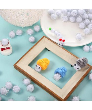 1000 Count 0.6 Inch White Glitter Pom Poms for Crafts and DIY - Fuzzy Craft Balls Hobby Supplies - Buy Online on GoSupps.com