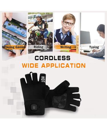 Unisex Heated Fingerless Gloves for Winter - Rechargeable Electric, Touchscreen, Ideal for Work and Cold Weather - Size: Small/Medium - Buy Online on GoSupps.com