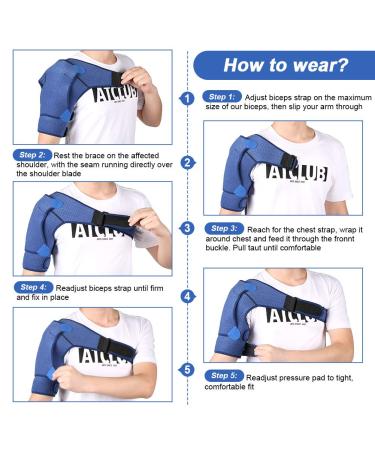 Shoulder Brace 1 Right or Left Shoulder Support for AC Joint Tendonitis Shoulder Dislocation Neoprene Support Protect - Buy Online on GoSupps.com