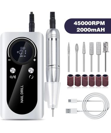 FEIlei Portable Electric Nail Drill Rechargeable 45000 RPM Manicure Pedicure Set for Home Nail Care - Buy Online on GoSupps.com