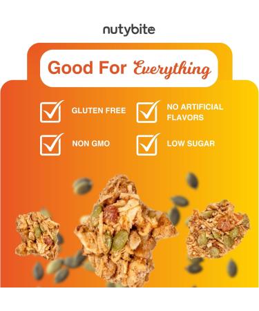 Nutybite Granola Clusters Orange Tahini Functional benefits Vegan Gluten Free No added sugar Non GMO Superfood snack (1 x 120g) - Buy Online on GoSupps.com