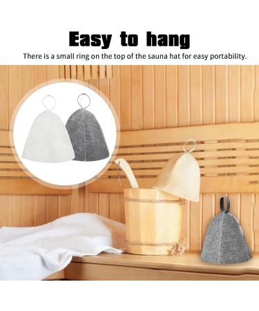 Buy Mhduyeg Sauna Hat Set - 2 Pieces (Gray & White) | Stylish Sauna Accessories for Men & Women | Perfect for Showers & Saunas | Includes Storage Bag - Buy Online on GoSupps.com