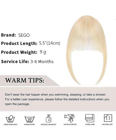 Buy SEGO Pony Haardiate Real Hay Clip - 100% Human Hair Bangs Extension Platinum Blonde #60 | International Shipping - Buy Online on GoSupps.com