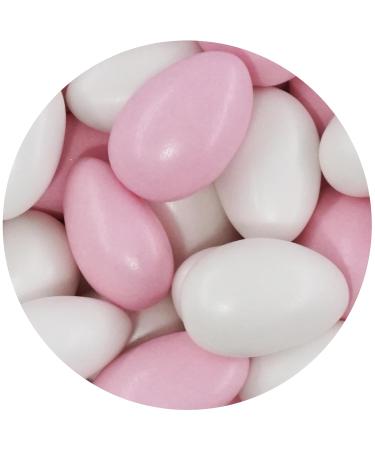 One-on 1kg White-Rosa Pearl Almonds - Wedding Sugar Almonds & Confetti for Guest Gifts | Baptism Candy Bar Sweets - Buy Online on GoSupps.com
