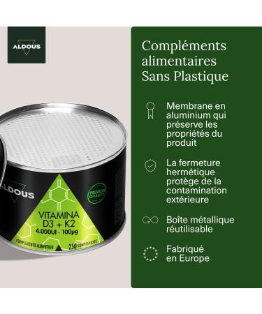 Vitamin D3 & K2 2000 IU | 250 Tablets | Vitamin K2 50mcg | Vitamin D Cholecalciferol | Vitamins for Immune System & Defenses | Muscles Bones | Improves Calcium Absorption - Buy Online on GoSupps.com