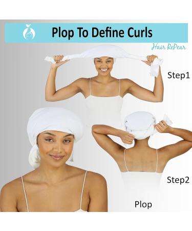 RePear 29 Ultimate T-Shirt Hair Towel 29 x 45 in - Absorbent, Promotes Healthy Hair, No Damage or Frizz - Premium Combed Cotton Wrap for Straight, Wavy, Curly Hair - Made in USA (White) - Buy Online on GoSupps.com