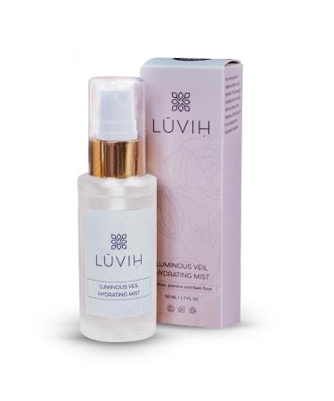 LUVIH Luminous Veil Hydrating Facial Mist for Women & Men - Rosewater Face Mist Enriched with Saffron Pure Jasmine Neroli & More - Face Skincare That Uplifts Hydrates & Soothes 50 mL