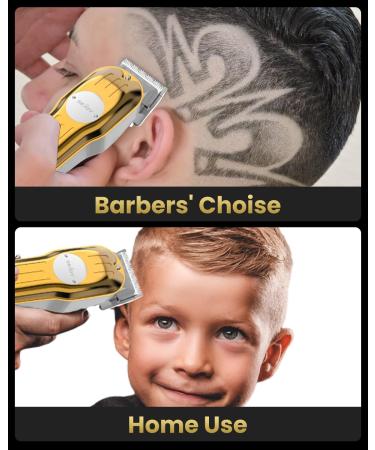 Hair Clippers for Men - Cordless Trimmers with LCD Display & Guide Combs | Rechargeable Barber Kit - Golden - Buy Online on GoSupps.com