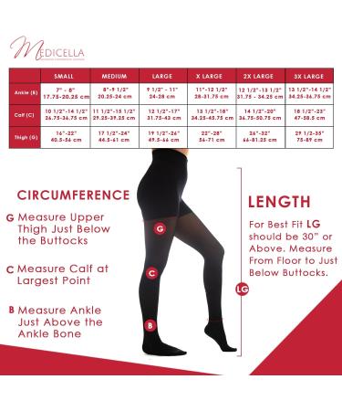 Medicella Premier Closed Toe Compression Pantyhose for Women - 15-20 mmHg Medical Quality Sheer X-Large Black - Best Support for Circulation & Travel - Buy Online on GoSupps.com