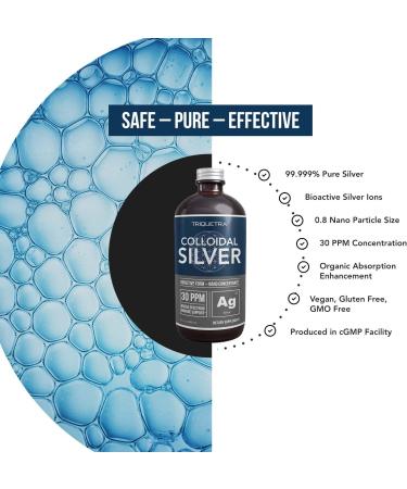 Bioactive Colloidal Silver 8 oz Glass Bottle Vegan 30 PPM Nano Ions - Immune Support (48 Servings) - Buy Online on GoSupps.com