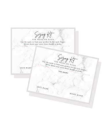 Press On Nail Sizing Card | 30 Pack | 5x7 inch Large Postcard |Press-On Nail Supplies | Press-On Nail Kit | Sizing Guide for Press-On Nails | Marble Design