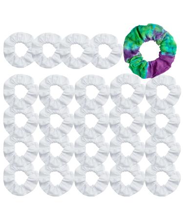 25 Pack White Scrunchies for Tie Dye Kit Party Supplies White Cotton Hair Elastic Ponytail Holder Hair Scrunchies for Women - Buy Online on GoSupps.com