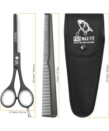 ProMaXFit 6.5'' Hair Thinning Scissors - Premium Stainless Steel Barber Shears for Men, Women, Kids - Salon Quality Hairdresser Scissors (Black) - Buy Online on GoSupps.com