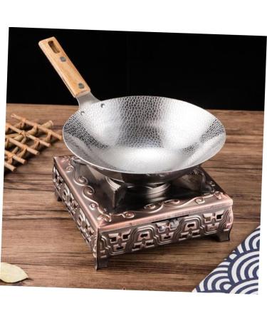 LABRIMP Stainless Steel Griddle Grilling Wok Korean Soup Pots Stainless Steel Saute Pan Chinese Wok Pan Cooking Wok Pot Heavy Duty Wok Pan Kitchen Cooking Pans Steak Wood Japan - Buy Online on GoSupps.com