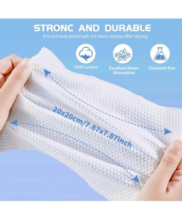 200 Pack Pure Cotton Drying Towels for Sensitive Skin - Baby & Makeup Towels - Ideal for Family Trips & Outdoor Skin Care - 2 Pack (100 Pieces Each) - Buy Online on GoSupps.com