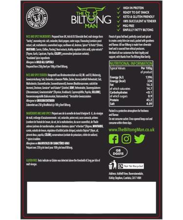 The Biltong Man Nice n Spicy Fatty (500 Grams) 500 Grams - Buy Online on GoSupps.com