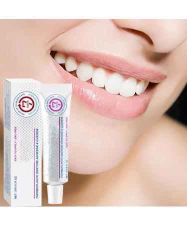 Denture Adhesive - 20g Dentures Refits Glue | Long Holding Denture Reliner Thermoplastic Denture Adhesive And Tightens Loose Upper And Lower Dentures And Partials For Teeth & Care - Buy Online on GoSupps.com