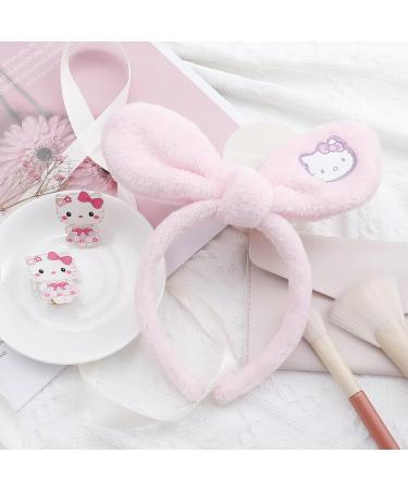 Cute Kitty Cat Spa Headband with Hair Clips for Women and Girls - Hello Kitty Design - Buy Online on GoSupps.com