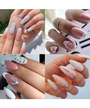 Nail Art Rhinestones & Pearls Set - DIY Nail Decor Supplies | Half Round Design Gems for Acrylic Nails - Buy Online on GoSupps.com