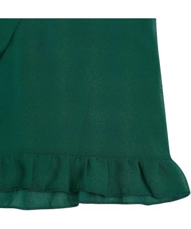 Thsue Women's Green Chiffon Lace Midi Dress - Formal Wedding Guest Short Sleeve Summer Dress - Buy Online on GoSupps.com