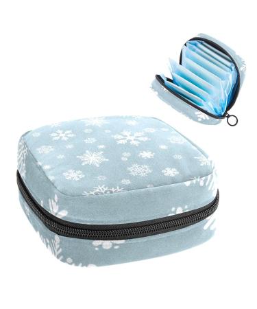 GIAPB Period Bag Sanitary Napkin Storage Bag Period Pouch Travel Makeup Bag Snowflakes Pattern Color5471