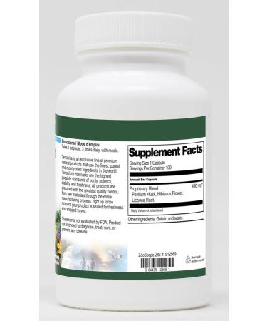 Psyllium Husk Combination - Psyllium Hibiscus and Licorice - 450 mg (100 Capsules ZIN: 512569) - 3 Pack - Buy Online on GoSupps.com
