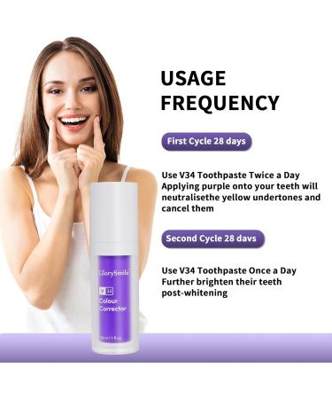 Vista V34 Purple Toothpaste - Natural Teeth Whitening Stain Removal & Fresh Breath - 1 Pack - Buy Online on GoSupps.com