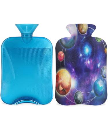 2L Hot Water Bottle with Cover - Pain Relief Heating Bag for Cold & Heat Therapy Menstrual Cramps Feet & Hand Warmer - Solar System Design - Buy Online on GoSupps.com