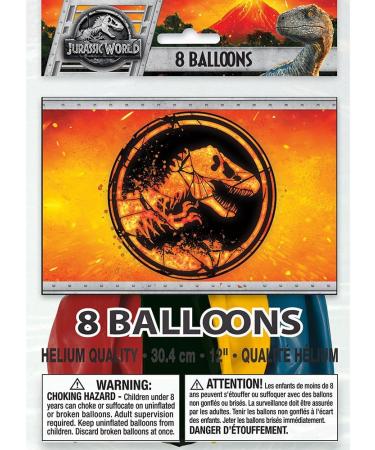 Jurassic World 2 Latex Balloons - 12 | Assorted Colors | 8 Pcs | 12 Inch - Multicolor - Buy Online on GoSupps.com