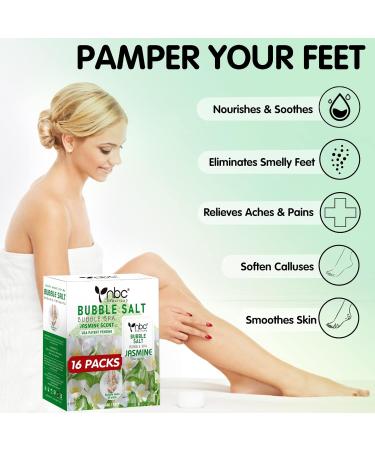Pedicure Kit Foot Soak Set - Jasmine Bubble Salt for Home Pedicure Supplies and Foot Care - 16 Packs A Box - Buy Online on GoSupps.com