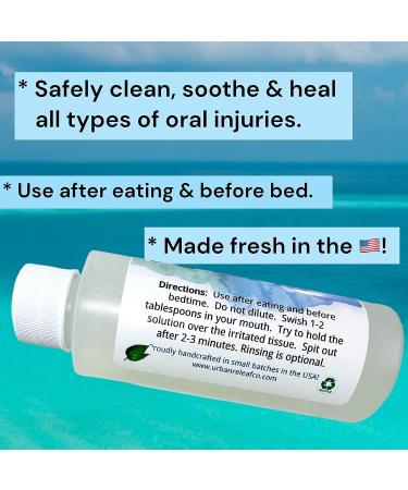 Urban ReLeaf Liquid Oral Wound Cleanser with Peppermint - Natural Sea Salt Soak for Dental Care | Soothe Irritation and Speed Healing for Braces, Mouth, Gum, Canker Sores, Orthodontics, and Dentures - Fresh Mint - Buy Online on GoSupps.com