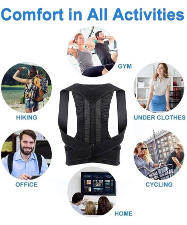 Back Brace Lumbar Support Belt Waist Backbrace Posture Corrector Shoulder Neck Brace Waist-Support Breathable Fabric Lower and Upper Back Pain Relief (Color : Black Size : Small) (Red X) - Buy Online on GoSupps.com