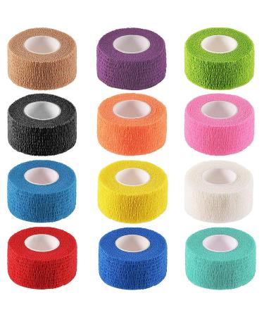 Noverlife 12 Colors Non-wonven Self Adhesive Bandage Wrap for Finger Guard Nail Protector 2.5cm x 4.5m / 1" x 5yd Waterproof Cohesive Elastic Tape Sports Fixing Band Stretch Wrap - Buy Online on GoSupps.com