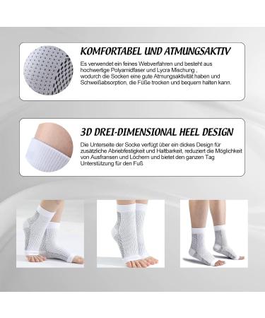 Tomiliold Compression Socks for Men & Women - Ankle Support Bandage for Achilles Tendon Pain Relief - 4 Pairs Size 38-42 White - Buy Online on GoSupps.com