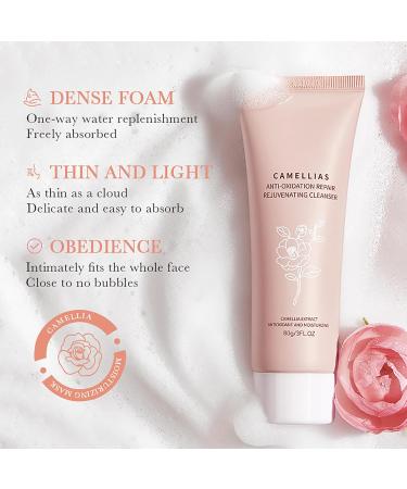 Camellia Skin Care Sets for Teenage Girls - 3PCS Pamper Gift Sets with Cleanser, Serum, and Cream for Moisture and Elasticity - Buy Online on GoSupps.com