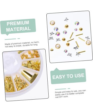 FRCOLOR 63 Boxes Nail Art Accessories Nail Accessories Manicures Decoration Nail Studs Diy Manicure Ornament Stickers for Nails Rhinestone Stickers Rivets 3d Japanese Zinc Alloy Disc White - Buy Online on GoSupps.com