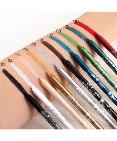 10 Colored Eyeliners Pen Set Waterproof Smudge-Proof Eye Shadow Pencil Liquid Eyeliner Makeup Set Long-Lasting High Pigmented Rainbow Eyeliner Pencils Kit Glitter Eye Liners for Women #27*10colour - Buy Online on GoSupps.com